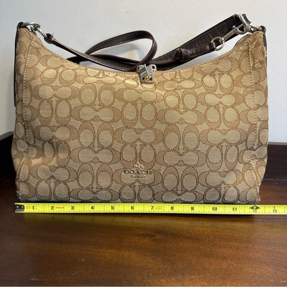 Coach Outline Signature East West Celeste Convertible Hobo Brown, With Wear P - Picture 2 of 16